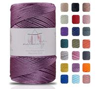 Makromecity Hilo de macramé de 2 mm x 230 m, poliéster de alta calidad, para manualidades, decoración del hogar, platillo de mesa, bolso de mano, cadena de chupete, 20 colores (ciruelas)