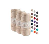 Makromecity Hilo de macramé de 3 hebras de 2 mm x 115 m, poliéster de alta calidad, cuerda de macramé de polipropileno, para manualidades, decoración del hogar, plato de hombro, bolso de mano, cadena