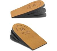 Makryn Elevador ortopédico ajustable para discrepancias de longitud de pierna y dolor de talón, lesiones deportivas y tendinitis de Aquiles, plantillas de aumento de altura, marrón, 6 capas, pequeño