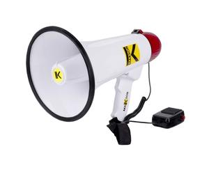 MAKSON Sonomarket MKS40 Megáfono 40W Potente megáfono de mano de 40 W con grabación de 60 segundos, sirena de emergencia, entrada de micrófono de 3,5 mm y