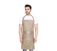 MAKSTILE Delantal impermeable y a prueba de polvo para lavavajillas, cocina, aseo de perros, jardinería, lavado de coches, laboratorio, restaurante e industrial, unisex, beige, paquete de 1 unidad