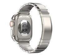 MaKTech Correa de Titanio para Apple Watch - Pulsera de Metal Resistente a Rayaduras DLC con Botón de Liberación Banda,para iWatch Serie 11/10/9/8/7,SE 3/2/1 [2025] (42mm/41mm/40mm,Titanio)