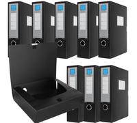 MAKTSAM 8 cajas de almacenamiento de archivos A4, 31 x 23,6 x 7,5 cm, cajas de almacenamiento de documentos negras, cajas de plástico A4 para oficina y hogar