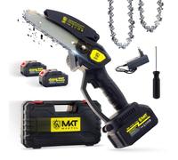 MAKTUL Mini Motosierra Batería 6‘’/15cm, 8000 mAh (2 Baterías 4000mAh 20V), Sierra Eléctrica Cortar Podar Árboles Jardín, Motosierra de Mano con Accesorios, Herramienta Jardinería Poda Ramas Madera