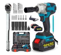 MAKTUL Pistola de Impacto a Batería con Llave Dinamométrica 1/2'' Torque, 2 Baterías 4000mAh 20V 300Nm, Taladro Atornillador Destornillador Eléctrico Inalámbrico con Accesorios para Coche Bicicleta