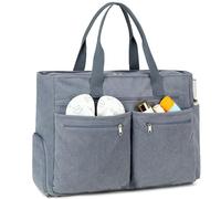 Makukke Bolsa de Playa XXL, Grande Beach Bag con Compartimento para Zapatos, Impermeable, Resistente a la Arena, para fin de Semana, Plegable, Ultraligera, con Cremallera, para Vacaciones (Gris-Pana)