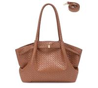 Makukke Bolso Shopper Grande para Mujer de Imitación de Ante - Hombro y Bolso Hobo 3 en 1 - Elegante Tote para la Universidad, la Oficina y el día a día (Cuero Sintético-Marrón)