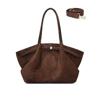 Makukke Bolso Shopper Grande para Mujer de Imitación de Ante - Hombro y Bolso Hobo 3 en 1 - Elegante Tote para la Universidad, la Oficina y el día a día (Café)