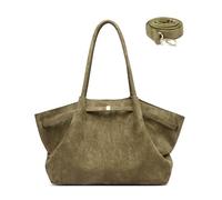 Makukke Bolso Shopper Grande para Mujer de Imitación de Ante - Hombro y Bolso Hobo 3 en 1 - Elegante Tote para la Universidad, la Oficina y el día a día (Verde)