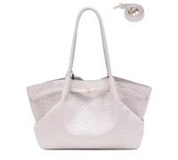 Makukke Bolso Shopper Grande para Mujer de Imitación de Ante - Hombro y Bolso Hobo 3 en 1 - Elegante Tote para la Universidad, la Oficina y el día a día (Cuero Sintético-Beige)