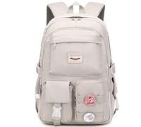 Makukke Mochilas de escuela secundaria para adolescentes y niñas, mochila casual de anime kawaii para niños, Gray, L, Casual