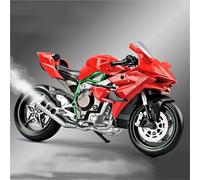 MAKUTU Modelo de motocicleta a escala 1/9 Para KAWASAKI Para NINJA H2R Simulación De Motocicleta Juguete Regalo Colección Aleación Adornos Para Computadora Escritorio(Rosso)