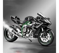MAKUTU Modelo de motocicleta a escala 1/9 Para KAWASAKI Para NINJA H2R Simulación De Motocicleta Juguete Regalo Colección Aleación Adornos Para Computadora Escritorio(Nero)