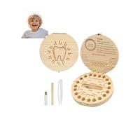 MAKYCOUNT Milk Teeth Box, Milk Tooth Box Girls & Boys, Wooden Milk Teeth Box, Personalised, Wooden Milk Teeth Box, Magic Tooth, Gift Ideas for Christening and Birthday