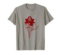 Mal Comida Rápida Pizza Pirata Capitán Cool Eye Patch Dibujos Animados Camiseta