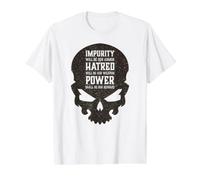 Mal Cráneo Impureza Odio Poder Infierno Demonio Caos Camiseta gráfica económica, Hombre, Blanco, XL