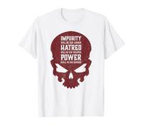 Mal Cráneo Impureza Odio Poder Infierno Demonio Caos Camiseta gráfica económica, Hombre, Blanco, XL