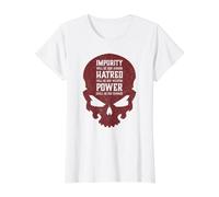 Mal Cráneo Impureza Odio Poder Infierno Demonio Caos Camiseta gráfica económica, Mujer, Blanco, M