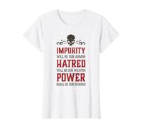 Mal Cráneo Impureza Odio Poder Infierno Demonio Caos Camiseta gráfica económica, Mujer, Blanco, XL
