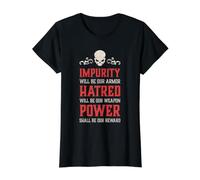 Mal Cráneo Impureza Odio Poder Infierno Demonio Caos Camiseta gráfica económica, Mujer, Negro, XS