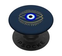 Mal de Ojo Azul con símbolo de protección mística para Hombres y Mujeres PopSockets PopGrip Adhesivo