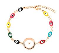 Mal de Ojo esmaltado Multicolor de Acero Inoxidable Grabado con La fe Puede Mover montañas/Nada es Imposible con Dios Semilla de Mostaza YA4764