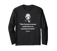 Mal Gobierno Demasiado Gobierno Cita de Thomas Jefferson Manga Larga