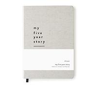 Mål Paper My Five Year Story Journal - Tamaño media carta | Cuaderno diario de tapa dura gris envejecido sin fecha para atención plena, gratitud, afirmación, recuperación y pensamiento positivo |