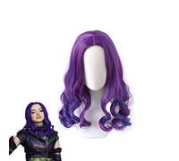 Mal Wig Cosplay Descendientes 3 Pelo sintético resistente al calor Mujeres Moda Rizado Pelucas Carnaval Fiesta Pelucas