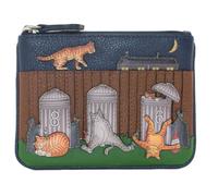Mala Leather Alley Cats - Monedero y monedero de piel auténtica con diseño de gato con protección RFID, ranuras para tarjetas y bolsa de polvo de regalo - Tomcat, jengibre y gatos grises - 12 x 9,5 x