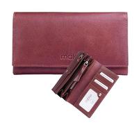 Mala Leather Bailey Matinee - Cartera de piel auténtica RFID para mujer con ranuras para tarjetas, ventanas de identificación y bolsillos con cremallera - Marrón