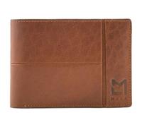 Mala Leather Bloomsbury - Cartera RFID para hombre, de piel auténtica, plegable, con bolsillo para monedas, ranuras para tarjetas y ventana de identificación, color marrón