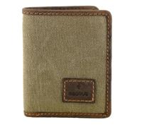 Mala Leather Canvas & Hunter - Soporte de piel para notas, tarjetas e identificación, protección RFID, con 2 secciones para notas, 6 ranuras para tarjetas, 2 ventanas de identificación, 10 x 10 x 2 cm