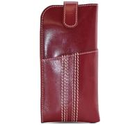Mala Leather Edgbaston Collection 5193_88 - Funda de piel para gafas, rojo oscuro, Taille unique
