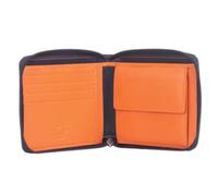 Mala Leather Hudson - Cartera con cremallera alrededor, cartera de piel suave con protección RFID para hombre, bolsillo para monedas, sección de notas, 4 ranuras para tarjetas, colores interiores