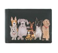 Mala Leather Kennel Crew ID & Tarjetero - Cartera de piel auténtica con protección RFID con apliques para perros - Insertos extraíbles para tarjetas, identificación o pase de autobús - 10 × 7 × 1 cm