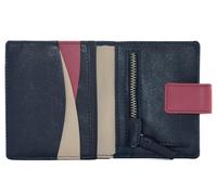 Mala Leather Kora Collection - Cartera pequeña de piel RFID 3702_45, Navy, Talla única, moderno