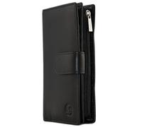 Mala Leather Origin Collection 3696_5 - Monedero de piel con protección RFID, Black, Talla única, Moderno