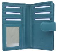 Mala Leather Origin Collection 3696_5 - Monedero de piel con protección RFID, Teal, Talla única, Moderno