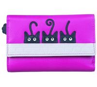 Mala Leather Peek a Boo Cats Collection 3633_01 - Monedero de piel con tres pliegues RFID, Pink, Talla única