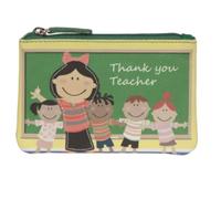 Mala Leather Pinky - Monedero de piel auténtica para mujer, con estampado y apliques, regalo compacto para profesores, regalo de agradecimiento de Navidad, 12 x 8 cm