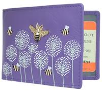 Mala Leather Portatarjetas de Viaje/abonos de Temporada de la colección Moonflower 660TC_56 Púrpura
