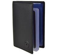Mala Leather - Protector unisex de piel para tarjetas de crédito morado negro