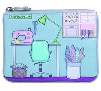 Mala Leather Sewing Room Collection - Monedero de piel con bloqueo RFID 4298_22, gris, Talla única