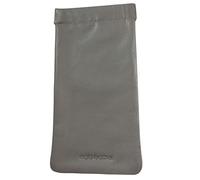 Mala Leather Snaptop - Funda de piel auténtica para gafas o gafas de sol, funda protectora suave con cierre fácil de presión, 17,5 x 9 cm, Mediados Gris, wide fit