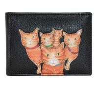 Mala Leather Soporte de piel para tarjetas de identificación con protección RFID, Black, S, Contemporáneo