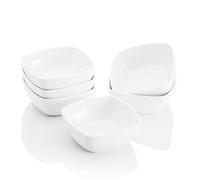 MALACASA 6 Piezas Tazón de Fuente de Postre MINI Porcelana para Tuerca, Aperitivo, Aperitivo, Postre 3.9"/ 10cm / 170ml Cuenco, Serie Ramekin.Dish