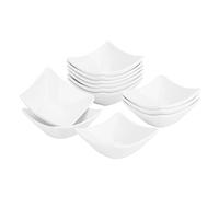 MALACASA Cuencos Mini Tazones de Postre Porcelana(7,7 x 7,7 x 3,2 cm, 60ml), 12 piezas Cuencos de Fuente Cuencos y Platos para Aperitivos y Salsa, Snack, Series Ramekin.Dish