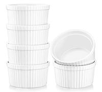 MALACASA Juego de 6 piezas, Forma de Paté MINI Moldes para Paté con Forma de Torta - Moldes de Porcelana 9.3cm Ø forma de pasteles 9.3 * 5cm 220ml, Serie Ramekin.Dish