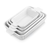 MALACASA serie Bake.Beka, Set de 4 Fuentes para Horno, Molde de Horno para Platos ideales para Lasañas, Pasteles, Tapas, Porcelana